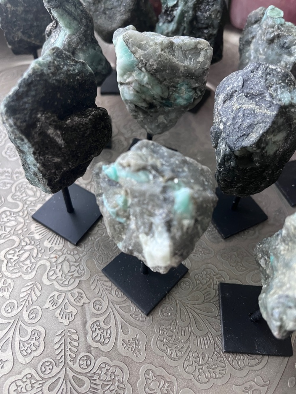Raw Emerald on a Stand - Picture 2 of 4